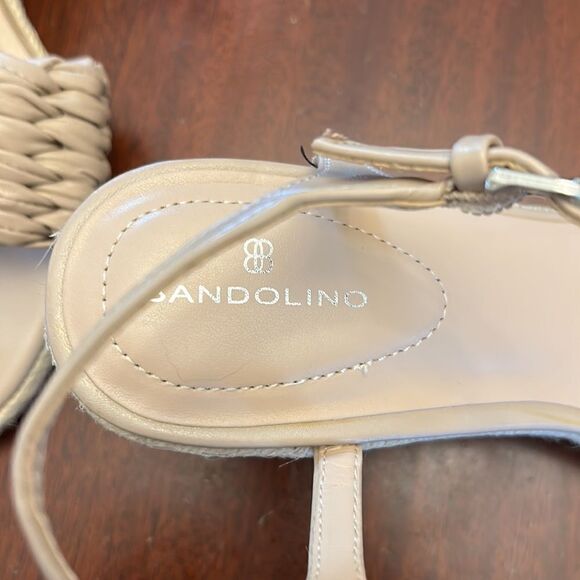Bandolino Jingle 3 tan ankle strap wedge sandals Size 10M NWOT - Picture 6 of 7